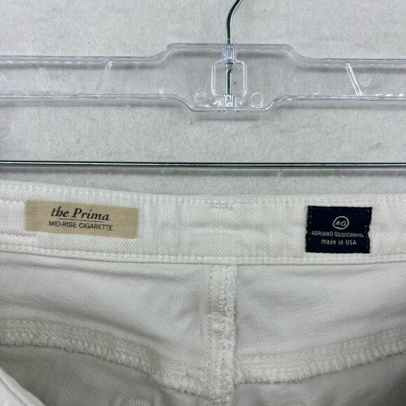 AG Adriano Goldschmied Jeans Women's 24 White Denim The Prima Midrise Cigarette - Picture 10 of 12